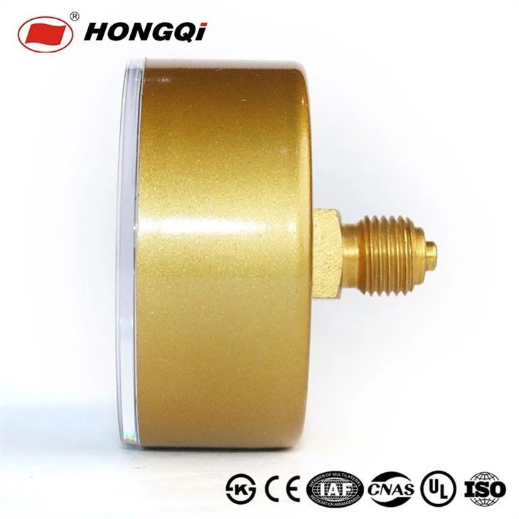 Customizable Gold Case Axial Pressure Gauge