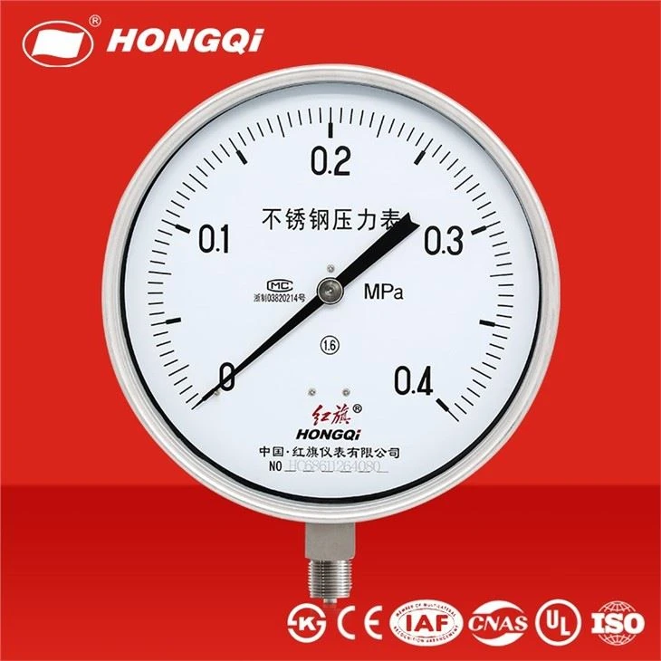 Glycerin Filled Stainless Steel Pressure Gauge Manometer Air Oil Water Hydraulic Pressure Meter