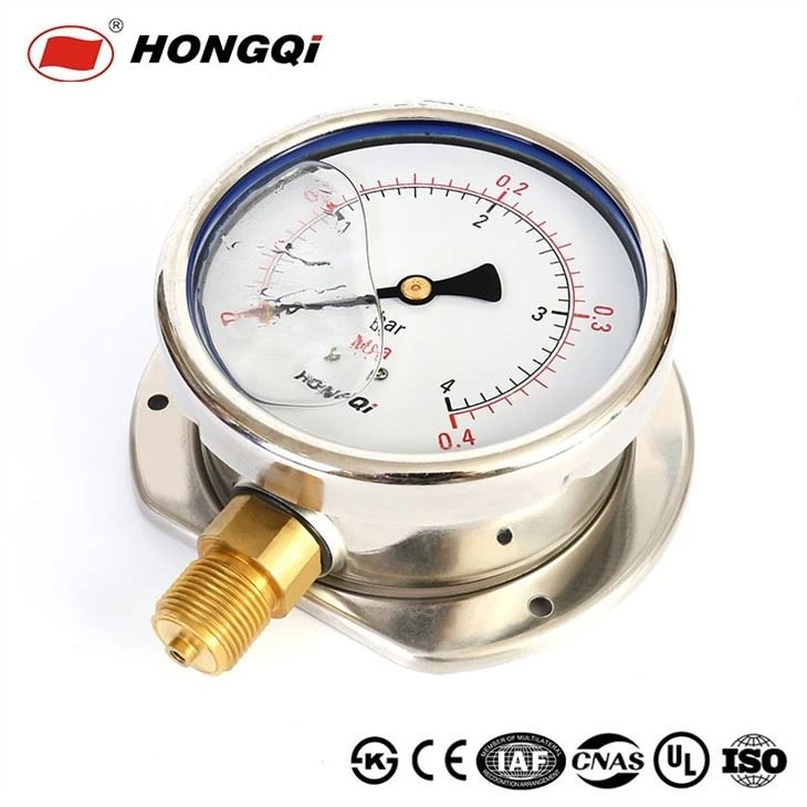 Shockproof Stainless Steel Dual Scale Pressure Gauge