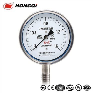 Hongqi Y100bf a prova de xoc / anticorrosiu alt 304SS mesurador de pressió